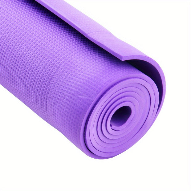 Purple Yoga Mat Thick Nonslip Yoga Mat with Strap Anti-Tear Exercise Fitness Mat for Yoga Pilates Floor Workout