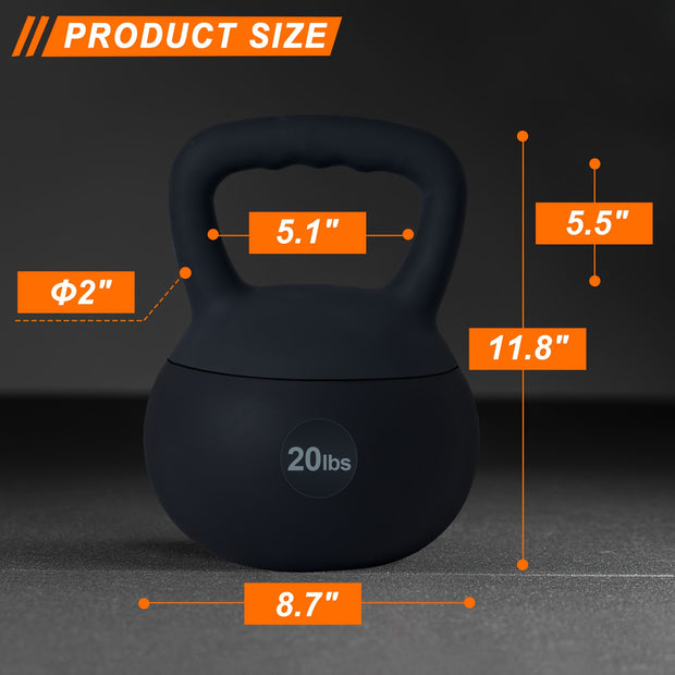 SogesPower Soft Kettlebells - Iron Sand Filled Weights Strength Training Kettlebells, Shock-Proof Weights And Wide-Grip Handle - For Men, Women & Children - Suitable for Home Gym Workouts - Perfect Gift for Fitness Enthusiast