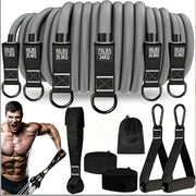 Resistance strap with handle: used for muscle training, strength building, body shaping, yoga, home fitness equipment - natural