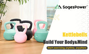 SogesPower Soft Kettlebells - Iron Sand Filled Weights Strength Training Kettlebells, Shock-Proof Weights And Wide-Grip Handle - For Men, Women & Children - Suitable for Home Gym Workouts - Perfect Gift for Fitness Enthusiast