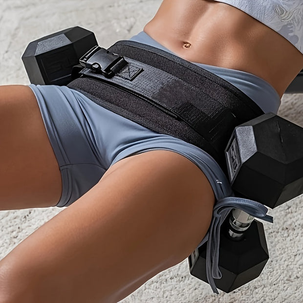 Adult Fitness Hip Thrust Strap for Home Workout, Glute Training, Weighted Gym Exercise with Dumbbells, Polyester Resistance Band, Single Pack, Uncharged Manual Equipment
